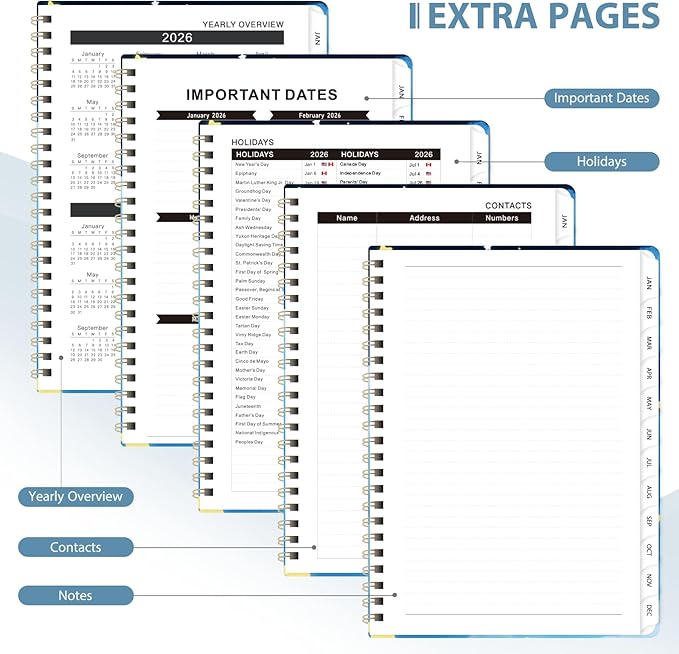 2026 Planner, Weekly and Monthly Calendar Academic Planner, Jan 2026 - Dec 2026, Planning Agenda Book for Desk Accessories and School Supplies - A5 (6.3'' x 8.5'')