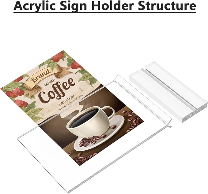 MaxGear 4x6 Acrylic Sign Holder 12 Pack, Double Sided Display Stand, Clear Paper Holder Picture Frame, Plastic Menu Stand Photo Frame for Stores, Restaurants, Hotels, Office