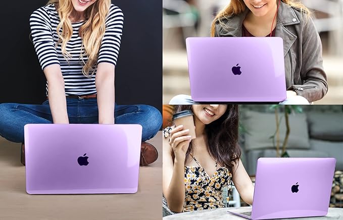 CISSOOK Cover for MacBook Pro 13 Inch Case Purple 2025-2020 Release A2251 A2289 A2338 with Touch Bar, Plastic Hard Shell Case with Keyboard Cover for Pro 13 M1 M2 - Purple