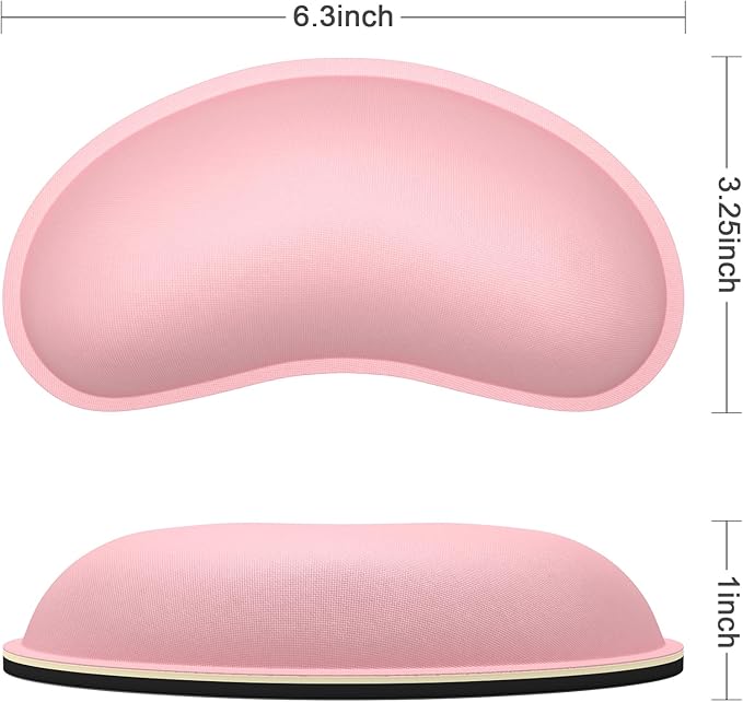 Dapesuom Mouse Wrist Rest, Ergonomic Memory Foam Mouse Wrist for Computer Desk Mats Support, Hand Rest Pad Cushion for Gaming, Office, Laptop, Men, Women, Pain Relief & Easy Typing, Rose Pink