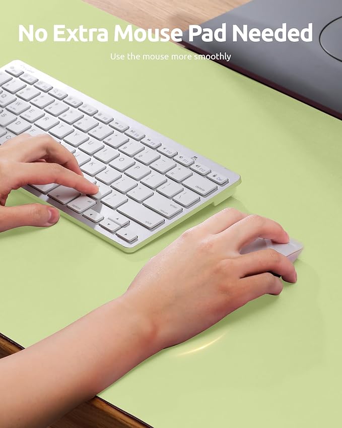 YSAGi Leather Desk Pad Protector, Office Desk Mat, Large Mouse Pad, Non-Slip PU Leather Desk Blotter, Laptop Desk Pad, Waterproof Desk Writing Pad for Office and Home (Peak Green, 23.6" x 13.8")