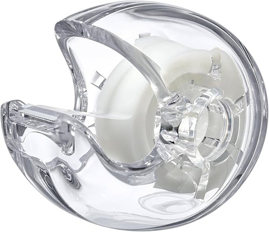 Amazing Abby - Tania - Acrylic Tape Dispenser, Plastic Label Roll Holder, Clear Sticker Organizer, Perfect Office Desktop Storage Solution for Tapes, Labels, Stickers, and More