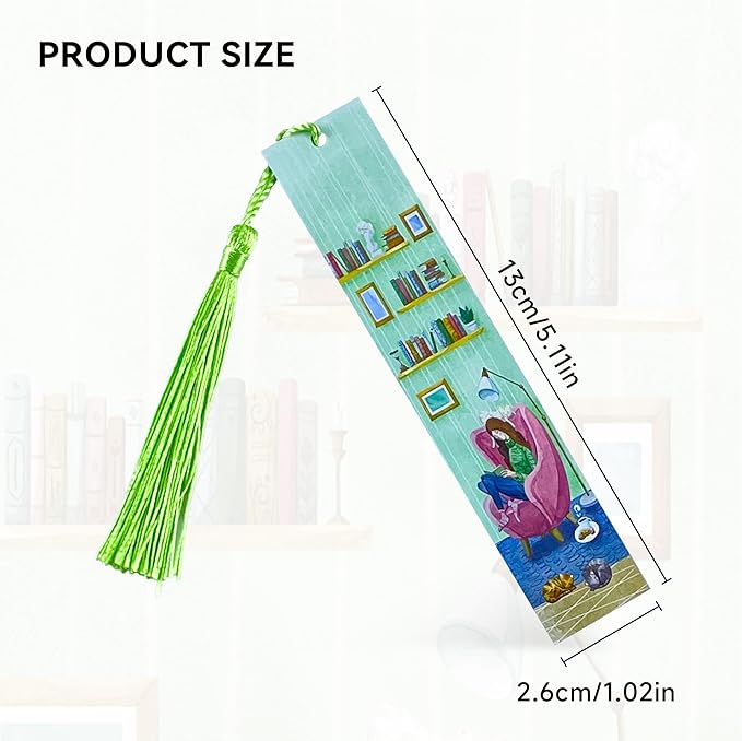 Metal Bookmark Bookshelf Bookmarks for Women Men Book Lovers Book Mark Set of 2 with Tassel Reading Book Accessories Book Marks for Reading Women Men Book Lovers Gifts