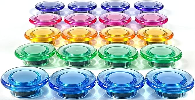 Qualsen Magnets for Whiteboard 20 Pcs, Round Fridge Magnets for Dry Board Decorative, Teacher Supplies for School, Classroom, Home, Office, Locker (Clear)