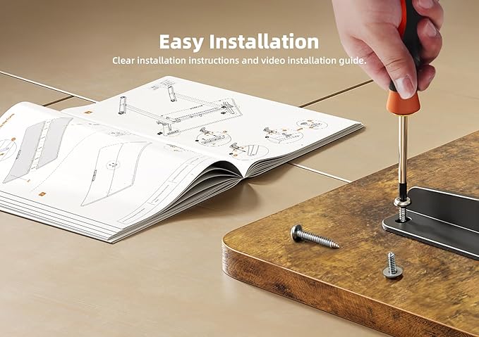 YDN Standing Desk with Keyboard Tray, 48 Inch Height Adjustable Desk, Brown Stand Up Desks for Home and Office, 48inch Rustic Brown