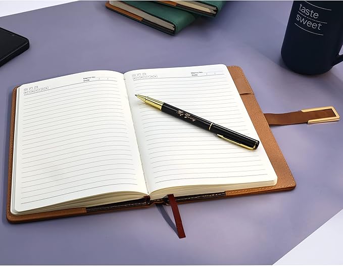 Fanery Sue Tree of Life Refillable Writing Journal for Women&Men Faux Leather Hardcover Notebook A5 College Ruled 200 Lined Pages Lay-Flat Personal Diary with Pen&Magnetic Buckle (Tree of Life-Brown)