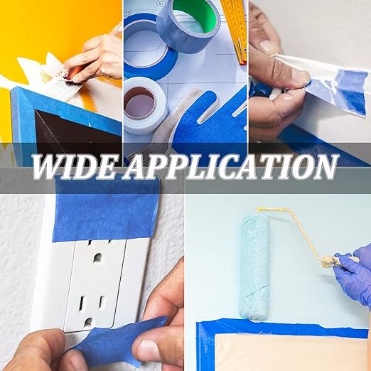 Blue Tape Painters Tape, 5 Rolls Premium General Purpose Masking Tape Painter's Tape (0.94-Inch x 60.1 Yards), Paint Tapes for Walls Painting, DIY Crafts, Arts, Decoration, Removes Easily, No Residue