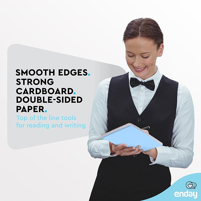 Enday Steno Pads Spiral 6x9 12 Pack, Pastel Colors Gregg Ruled Steno Pad, White Paper Spiral Notepad, 60 Sheets Top Bound Steno Notebook for School, College, Work and Home, 4 Assorted Colors