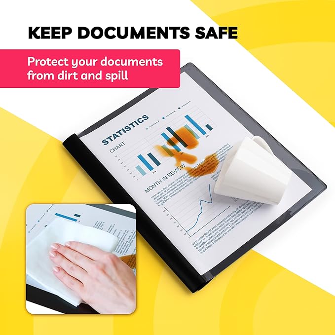 Report Covers - (Set of 6), 8.5 x 11 Letter Size, by Paper Plan, Clear Front Folders - Ideal for Presentations, Resumes & Keeping Your Documents Neat and Professional