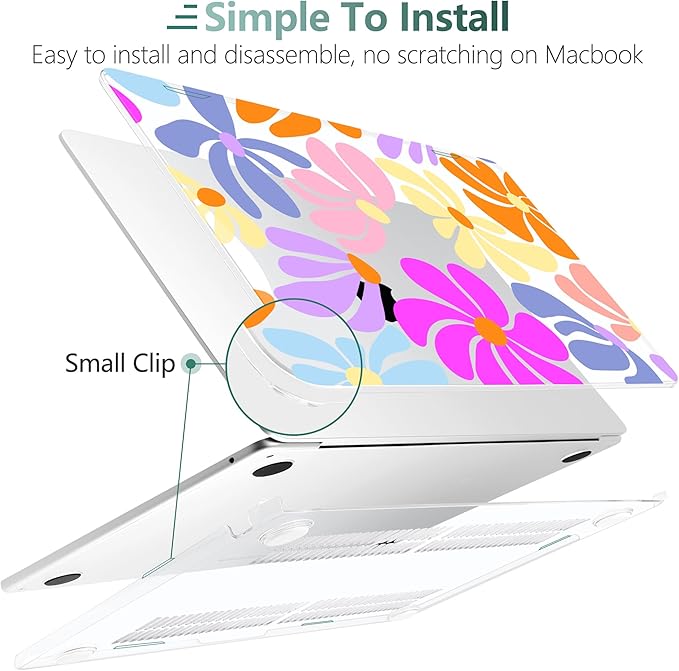 DONGKE Compatible with M4 MacBook Air 15 inch Case 2025-2023 A3241 A3114 A2941 M3 M2 Retina Display Touch ID, Plastic Hard Case & Keyboard Skin for MacBook Air 15" - Clear Retro Florals