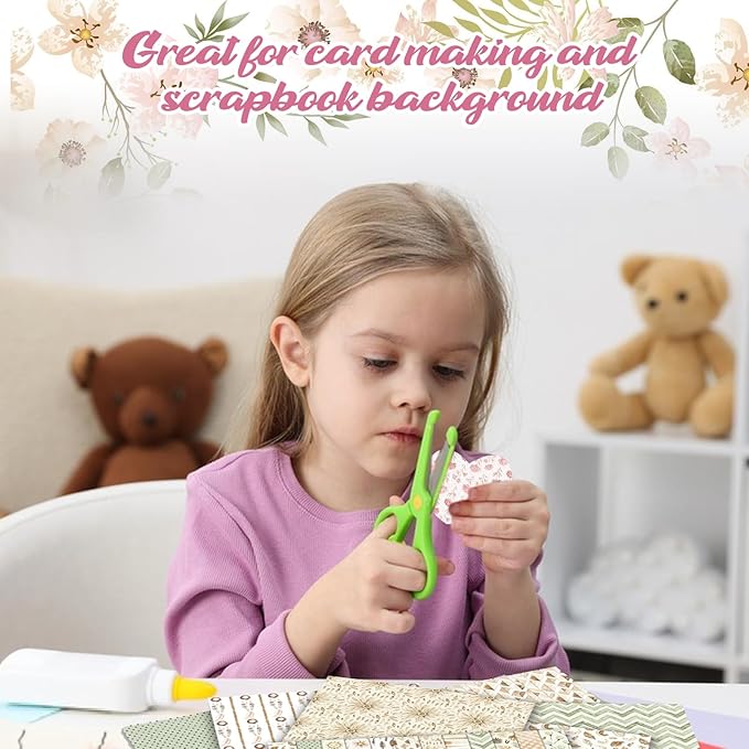 24 Sheets Scrapbook Paper 12x12 inch, Vintage Scrapbooking Paper, Double Sided Decorative Craft Papers for Holiday Birthday Wedding Baby Shower Card Making Photo Album Decor