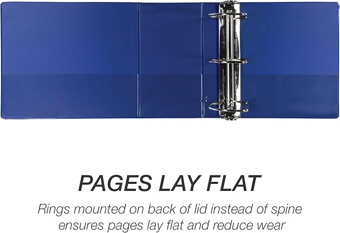 Samsill Durable 6 inch 3 Ring Binder, Made in USA, Locking D Ring FSC 100% Recycled Chipboard, Blue, 6 Pack