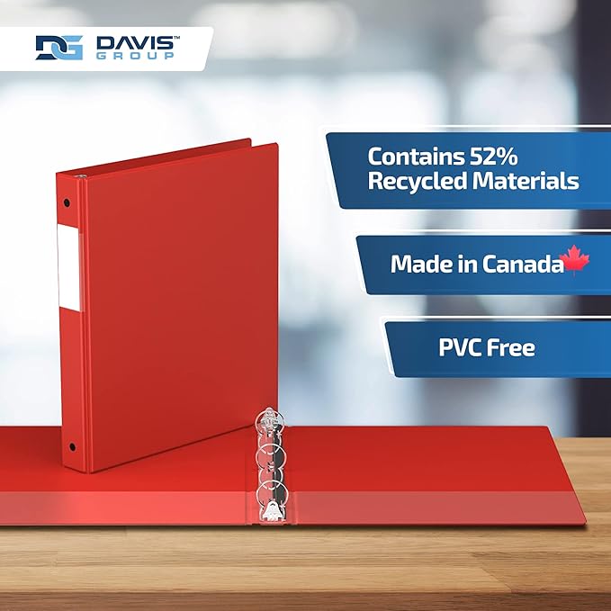 Premium Economy 6-Pack 3-Ring Binders for School or Office, Round-Ring Binders, 1 Inch, Red