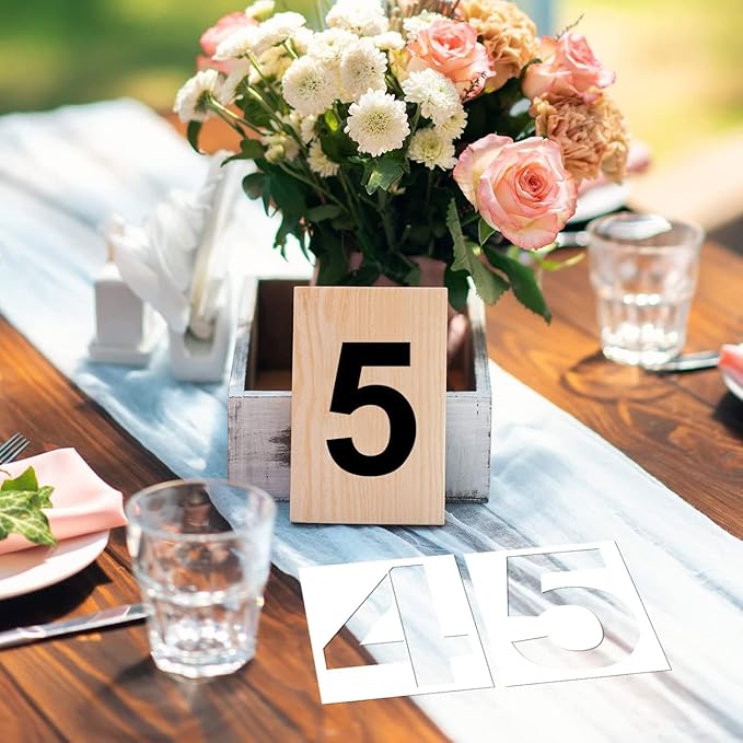 2 Inch Number Stencils Plastic Number Stencils Reusable Digital Painting Templates for Cake Stencil Address Templates