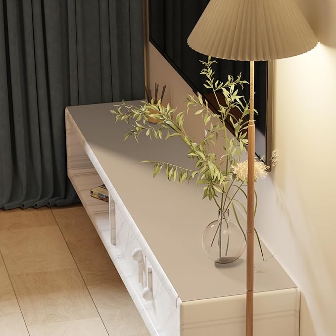 Leather Desk Mat,1.8mm Thick,12x60 Inch Desk Cover,Desk Protector Mat,Dresser Cover Top,Dresser Top Cover,Dresser Top Protector,Desk Covers On Top of Desks(Light Brown+Gray,12×60)