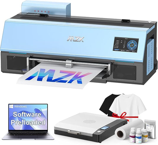 MZK A3 Plus DTF Printer XP600 Doubled-Speed,13+" DTF Film,Built-in Holiday Automatic Timed Cleaning Printhead,LED Multi-Function Fouch Screen,Film Cutter,White Ink Circulation,Gift Ink 2 Year