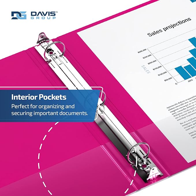 Premium Economy 6-Pack 3-Ring Binders for School or Office, Round-Ring Binders, 3 Inch, Pink