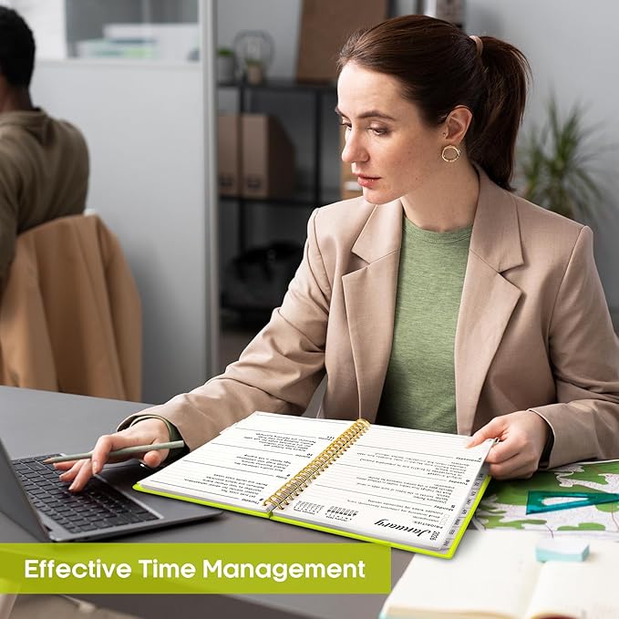 2026 Planner, Weekly and Monthly Calendar Planner, January 2026 - December 2026, Hardcover 2026 Calendar Planner Book with Tabs For Women & Men, Inner Pocket, Spiral Bound, Perfect for Office Home School Supplies - A4 (8.5" x 11"), Lemon Yellow