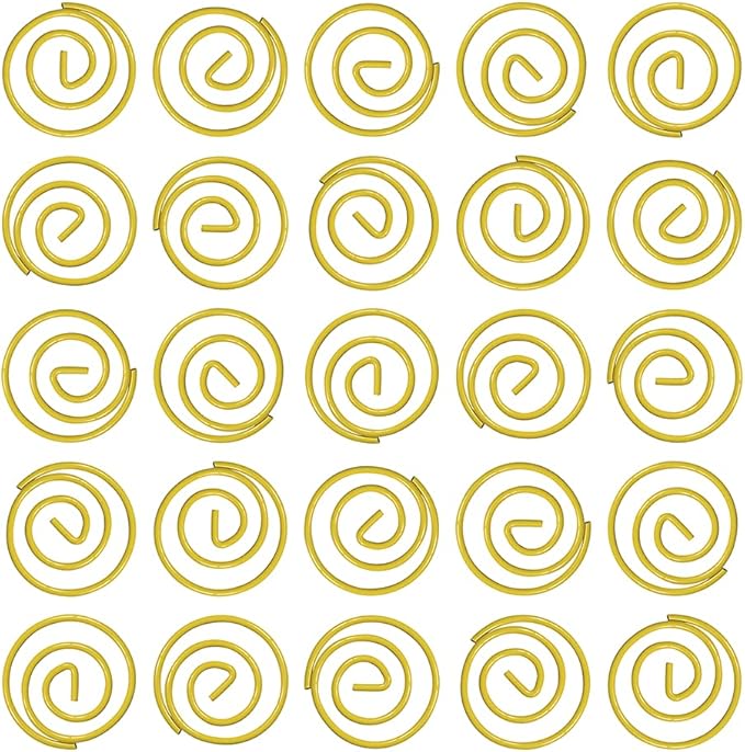 JAM PAPER Circular Paper Clips - Round Paperclips - Yellow - 50/Pack