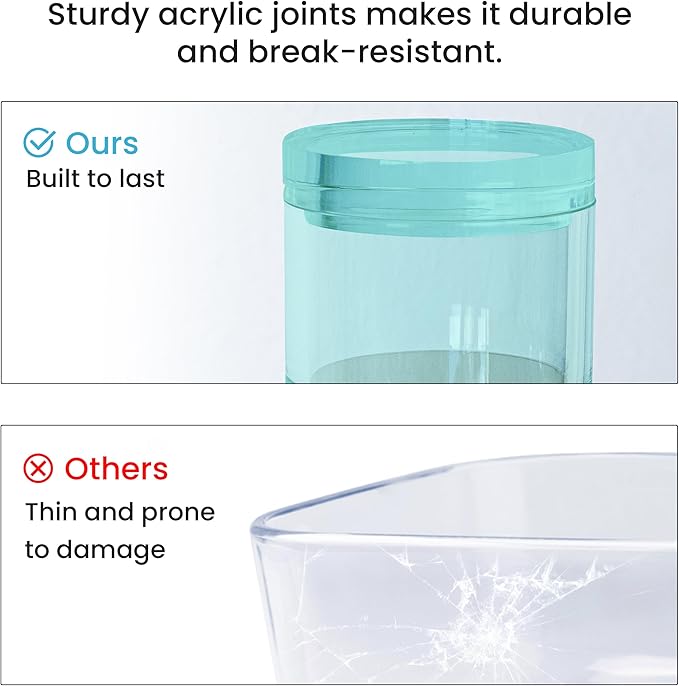 OfficeGoods 3-Tier Stackable Acrylic Holder- Stylish Desk Organizer and Storage for Office or Home –Transparent Round Design, Green with Silver Metal Base