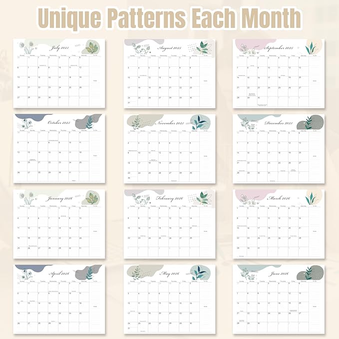 Gannyfer Desk Calendar 2025-2026 with Desktop Mat - 18 Month Large Table Calendar, 22" x 17" Desktop Pad Calendar for Planning and Organizing In Your Family, School or Office(6 Stickers Included) (White)