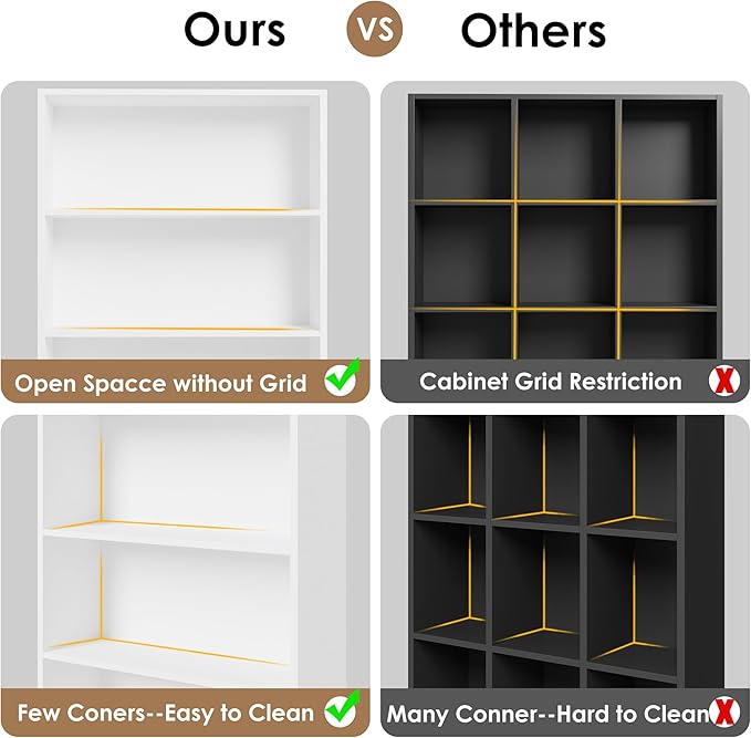 FACBOTALL 82" Tall Bookshelf, 7-Tier Open Shelves Bookcase, Freestanding Display Storage Shelves, Tall Bookcase Home Decor Furniture for Home Office, Living Room, Bedroom, White