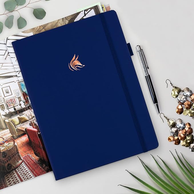 Clever Fox Planner Pro Premium – Luxurious Weekly & Monthly Planner with Budget Organizer for Productivity & Goals, Undated, A4 (Navy Blue)