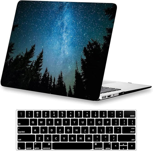DTangLsm Compatible for M4 MacBook Air 13.6 inch Case 2025 2024-2022 Release M4 A3240 M3 A3113 M2 A2681, Slim Plastic Hard Shell Protective Case&Keyboard Cover for MacBook Air M4 13 inch,Starry Forest