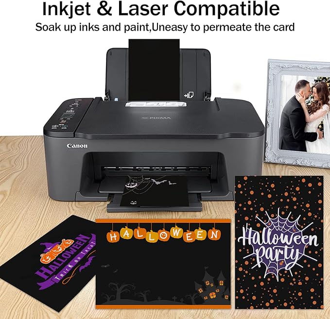 100 Pack Black Blank Index Cards 4x6 Card Stock Paper, Goefun 80lb Heavyweight Cardstock Unlined Notecards for Postcards, Photo Paper, Recipe