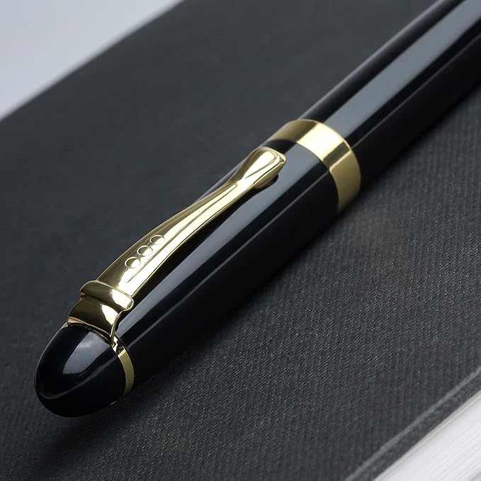 YIVONKA Luxury Ballpoint Pens Nice Ball Pen Best Gift for Men Professional Executive Office BallPens Classy Gift Box Ballpoint Black Refill Line width 0.5mm (Black)