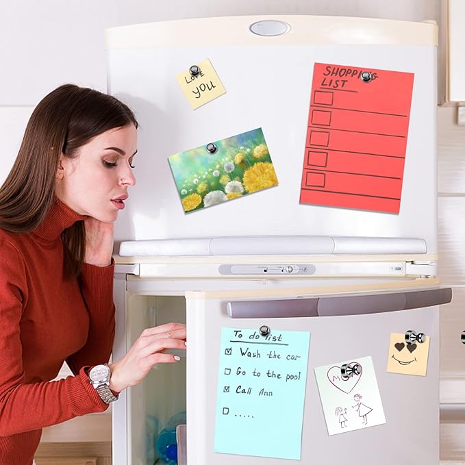 24Pack Black Fridge Magnet Refrigerator Magnets Strong Magnets for Whiteboard Lockers Fridge Office Classroom Kitchen Home Adults