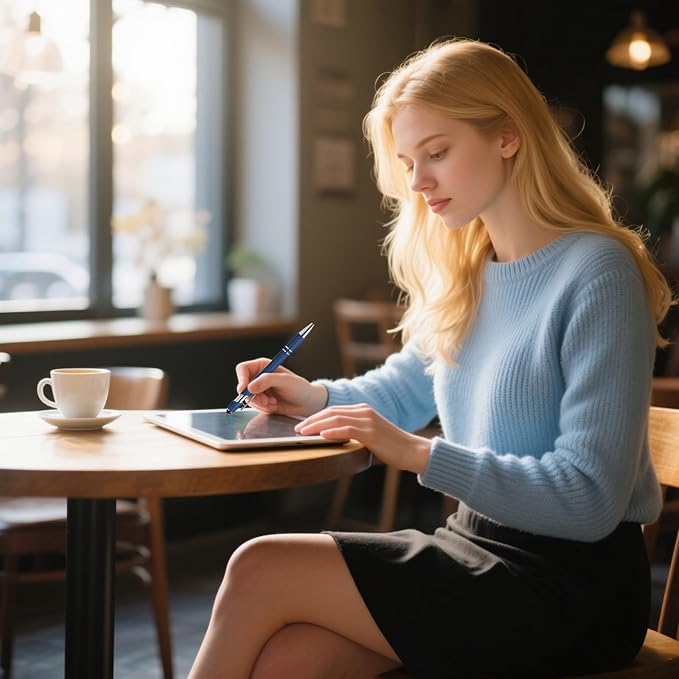 Inspiring Pen Set - 12 Inspirational Quote Ballpoint Pens with 12 Refills, Blue Ink - Motivational Gifts for Office & School | Encouragement Gifts for Men & Women, Deepblue