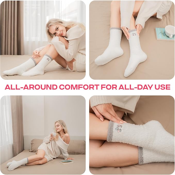 CoolMate GLOBAL Fuzzy Socks for Women Gift Box, Cozy, Soft, Comfy & Cloud-Like Socks, Plush, Durable for Spa, Home