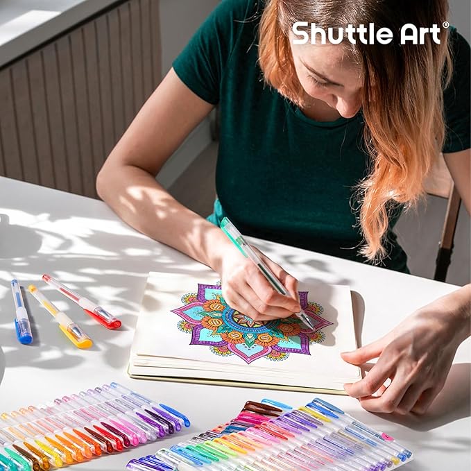 Shuttle Art 160 Pack Glitter Gel Pens, 80 Colors Glitter Gel Pens Set with 80 Refills for Adults Coloring Books Drawing Crafts Scrapbooking Journaling