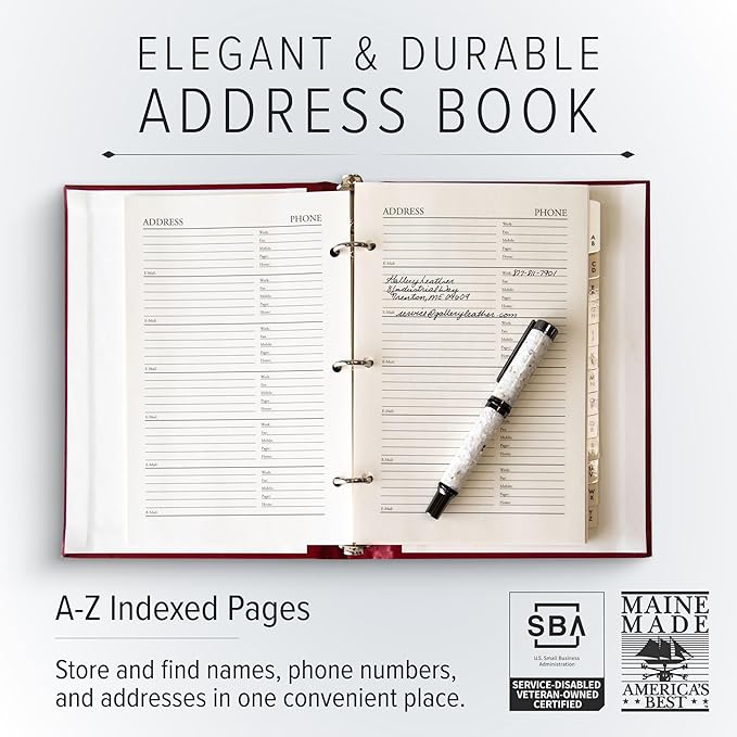 Gallery Leather Desk Address Book - 9" x 7" - Acadia Lime