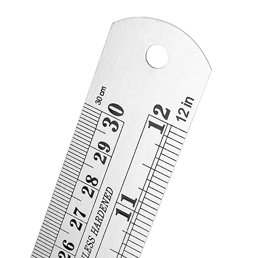 30 Pack 12 Inch Stainless Steel Ruler, Metal Straight Edge Rulers with Inches and Centimeters Precision Measuring Metal Ruler