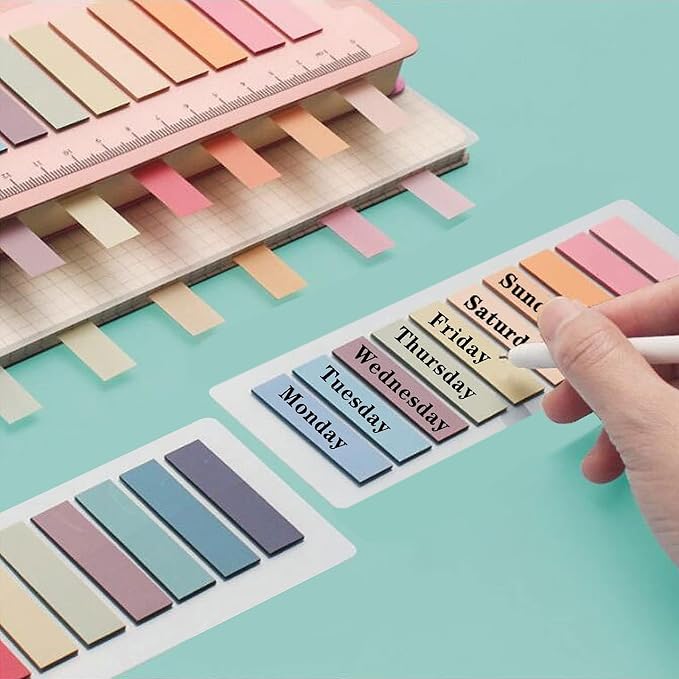 ELII 3600pcs Sticky Book Tabs,Writable Translucent Book Markers Annotating Page Tabs,Transparent Sticky Notes Tabs for Binders