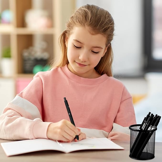 Thenshop Gel Ink Pen Retractable Ballpoint Pens with 0.5 mm Black Click Refill Smooth Writing Cute Quick Dry Fine Point Piloting Aesthetic(20 Pcs,Black Color)