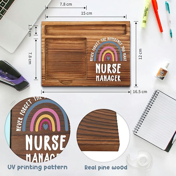 Nurse Manager Appreciation Gifts Note Pad Holder Desk Organizer, Thank You Gift for Nursing Leaders, Back to School, Nurse Week, Birthday or Christmas PB006