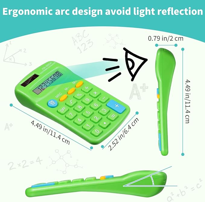 30 Pack Pocket Calculator Small Battery Powered Bulk Mini Size 4 Function Hand Held Basic Calculator for Students Kids School Home Office(Green, Red, Blue)
