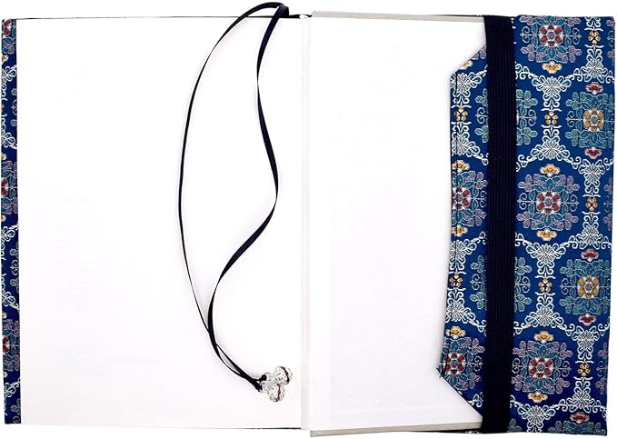 BLBMH Book Covers for Paperbacks Handmade Bookcover Fit for 5.5x8.5 inch Adjustable Fabric Softcover Protector for Women Book Lovers Gifts - Flower Blue B 8.5in