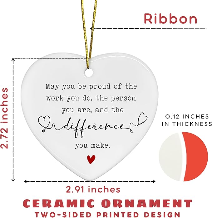 Nurse Gifts for Women - Nurses Week Gifts - Nurse Christmas Ornament - Nurses Rn Practitioner Gift for Women - Birthday, Appreciation, Graduation, Thank You Nursing Gift - Ceramic Ornament