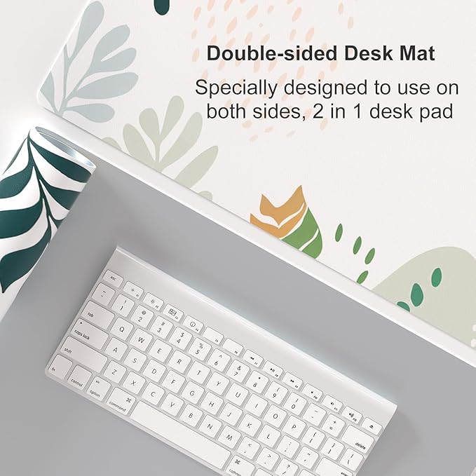Colorful Star Large Mouse Pad, Green White Waterproof Desk Mat, Abstract Boho Double Sided Computer Gaming Mouse Pad, XXL Full Desk Mousepad Non Slip Desk Pad for School Office Home 31.5" x 15.7"