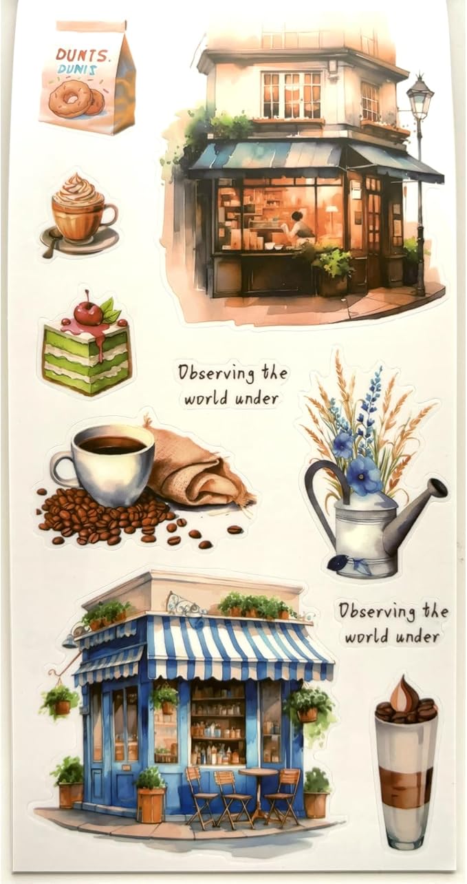 Aesthetic Journaling Sticker Books for Adults - Pre-Cut Scrapbook Stickers Vintage 20 Sheets Junk Journal Supplies Watercolor Scrapbooking Stickers Planner Cottagecore Decorative DIY Arts Craft Making