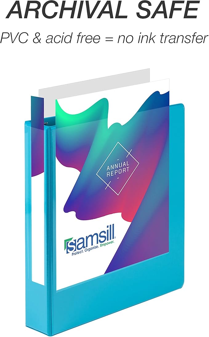 Samsill Durable 1.5 inch 3 Ring Binder, Made in USA, D Ring Binder, FSC 100% Recycled Chipboard, Fashion Assortment, 4 Pack