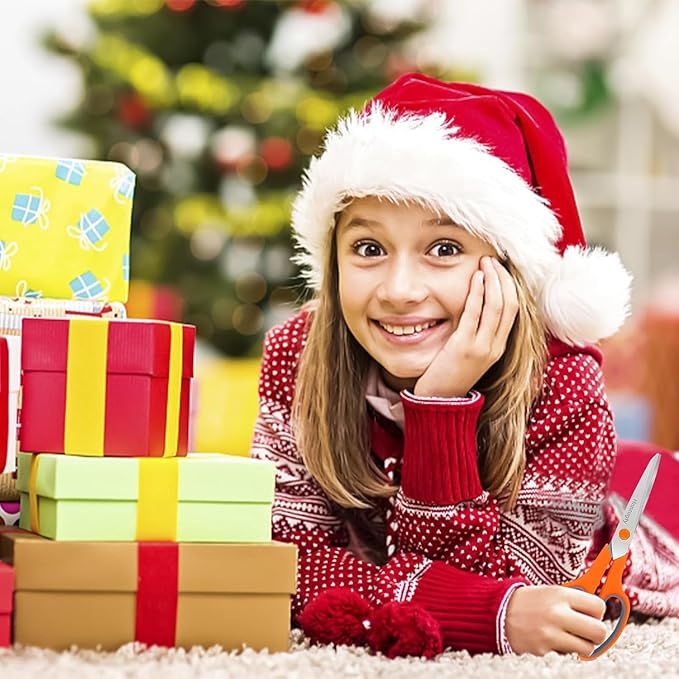 Scissors, Hnncugty 8" Scissors All Purpose Bulk Set of 18-Pack, Sharp Shears for Office Home Craft Sewing Fabric, High/Middle School Supplies Student Teacher Supplies, Comfort Grip Right/Left Handed