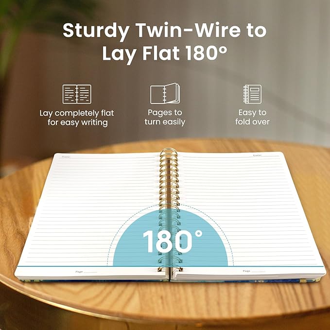 Taja Lined Spiral Notebook Journal for Work, 300 Pages Thick B5 (7.1"x10") College Ruled Journal for Women & Writing, Hardcover Notebook for Note Taking, Perfect for Office Home School, Color Splash
