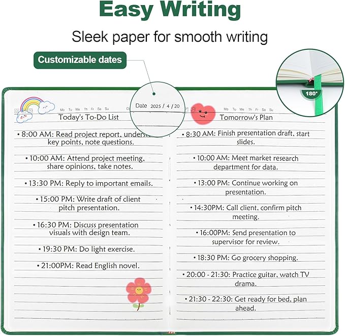 Lined Journal Notebooks for Writing, 100 GSM Thick Paper, 1 Pack Hardcover Notebooks, A5 College Ruled Notebook, Journaling Notebook for School/Travel/Office (Green- 1 Pack)