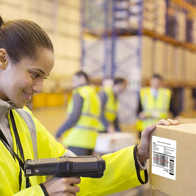 BESTEASY Sticker Labels Compatible Laser/Ink Jet Shipping Labels (8000 sheets, 6 up-3-1/3" x 4")