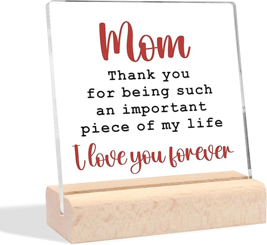 Mothers Day for Mom Birthday Gifts Best Mom Ever Gifts Cool Gifts for Mom Birthday Clear Desk Decorative Sign Mothers Day Anniversary Christmas Birthday Gifts for Mom from Daughter Son